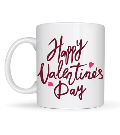 Happy Valentine’s Day Baskılı Porselen Kupa Model 2 – Sevgililer Günü Özel Tasarım