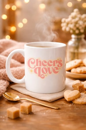 Cheers Love Kupa – Model 31 - Sevimli Tasarım, Sıcacık Kahve Keyfi - Özel Tasarım Porselen Kupa