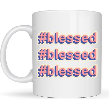 #Blessed Yazılı Porselen Kupa Model 34 – Motivasyonlu Kahve Kupası - Günlük Kullanım & Hediye