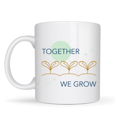 Together We Grow Tasarımlı Porselen Kupa Model 38 – Sevgi Temalı Özel Hediye Kupası