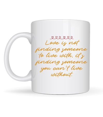 Aşk Dolu Mesajlı Porselen Kupa Model 39 – “Love Is Not Finding Someone…” Yazılı Romantik Kahve Kupası Sevgiliye Özel Hediye