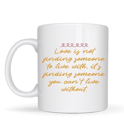 Aşk Dolu Mesajlı Porselen Kupa Model 39 – “Love Is Not Finding Someone…” Yazılı Romantik Kahve Kupası Sevgiliye Özel Hediye