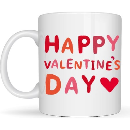 Happy Valentine’s Day Kupa – Model 4 Sevgililer Günü Hediyesi - Aşk Temalı Porselen Kupa - Sevgiliye Özel Tasarım