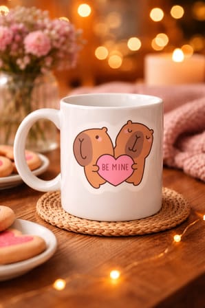 Be Mine Sevimli Ayıcık Tasarımlı Porselen Kupa Model 43 – Aşk Temalı Sevgili Kupası – Özel Gün Hediyesi