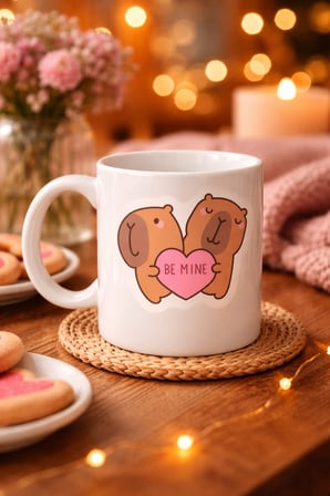 Be Mine Sevimli Ayıcık Tasarımlı Porselen Kupa Model 43 – Aşk Temalı Sevgili Kupası – Özel Gün Hediyesi