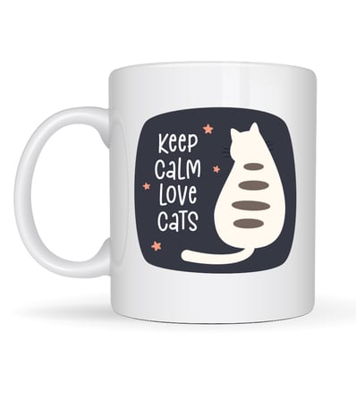Keep Calm Love Cats Kedi Temalı Porselen Kupa MODEL 56 – Sevimli Tasarım , Kahve & Çay Kupası