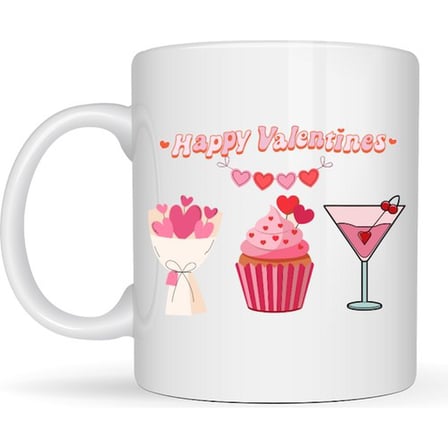 Happy Valentines Kupa – Model 6 Sevgililer Günü Özel Tasarım Porselen Kupa