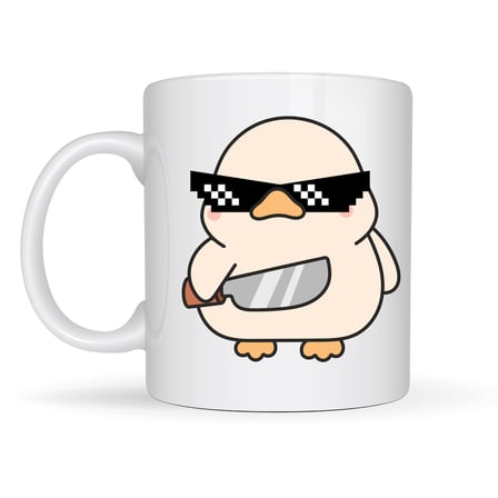 “Deal With It” Havalı Ördek Tasarımlı Porselen Kupa MODEL 80 – Eğlenceli, Mizahi & Hediyelik Kahve Kupası