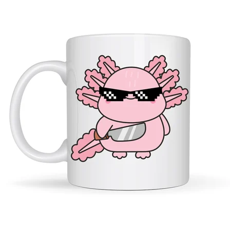 Cool Axolotl Tasarımlı Porselen Kupa MODEL 83 – Eğlenceli, Sevimli ve Enerji Dolu Kahve Kupası