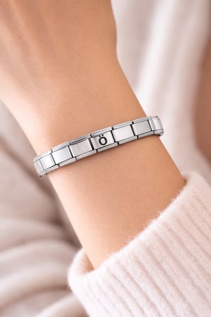 Kişiye Özel Ö Harfli Çelik Bileklik – İtalyan Charm Bilezik, Ayarlanabilir Model