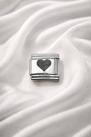 Çelik Kalp Charm – Parlak Çelik Bileklik Aksesuarı | Sevgi Temalı Modüler Charm