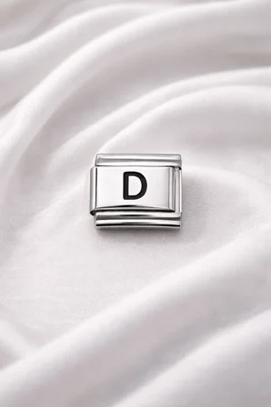 D Harfi Charm – Çelik Harfli Bileklik Aksesuarı ,Kişiye Özel Modüler Takı