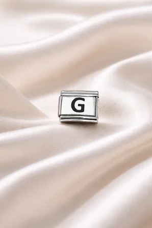 G Harf Charm , Çelik Bileklik Aksesuarı , Kişiye Özel Harf Modülü , Şık & Minimal Tasarım