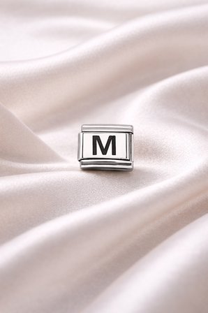 M Harf Charm | Çelik Bileklik Aksesuarı | Kişiye Özel Harf Modülü | Minimal & Şık