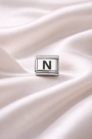 N Harf Charm | Çelik Bileklik Aksesuarı | Kişiye Özel Harf Modülü | Minimal & Şık Tasarım