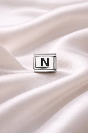 N Harf Charm | Çelik Bileklik Aksesuarı | Kişiye Özel Harf Modülü | Minimal & Şık Tasarım