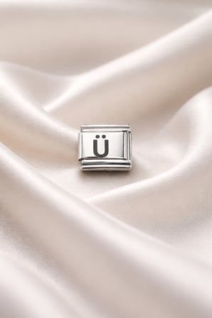 Bileklik Uyumlu Ü Harfi Charm – Paslanmaz Çelik Harf Modül – Kişiye Özel Bileklik Aksesuarı