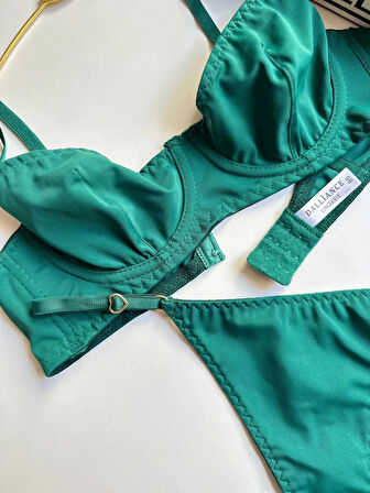 ASLA TERLETME YAPMAZ ASKILI KALP DETAYLI SÜTYEN TAKIMI İÇ GİYİM KADİN ÇAMAŞIR TAKIMI  SÜTYEN TAKIMI