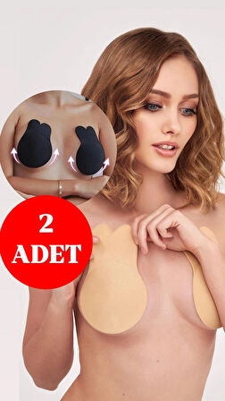 2 ADET MEME UCU KAPATICI, GİZLEYİCİ GÖĞÜS UCU YAPIŞKANLI PED BEJ-SİYAH