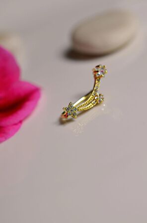 Kuyruklu Yıldız Kıkırdak Küpesi Gold Renk
