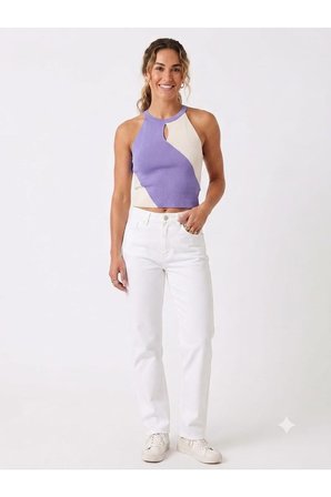 ASKILI KOLSUZ HALTER YAKA TRİKO KADIN BLUZ