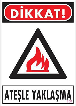 Dikkat Ateşle Yaklaşma Uyarı Levhası 25x35 KOD:850