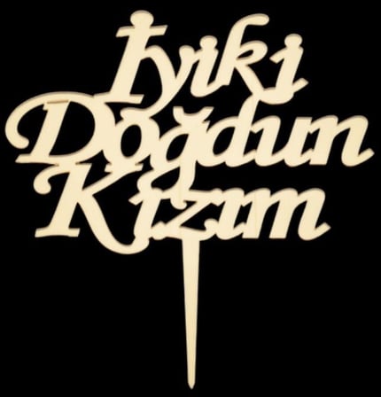Premium Özel Gün Hatıra Kutlama Seti İYİ Kİ DOĞDUN KIZIM GOLD PASTA PLEKSİ