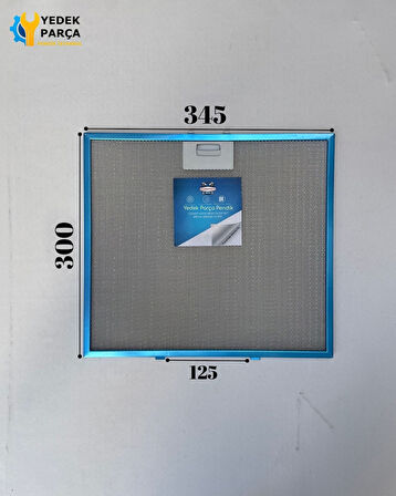 Arçelik: P18YCG | 60 cm Yatık Davlumbaz | 345x300 mm | Aspiratör & Davlumbaz Tel Yağ Filtresi | Model: 9197061918 | 34,5x30 cm