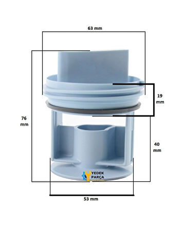 Bosch Uyumlu WAY24760TR Çamaşır Makinesi Pompa Filtre Kapağı