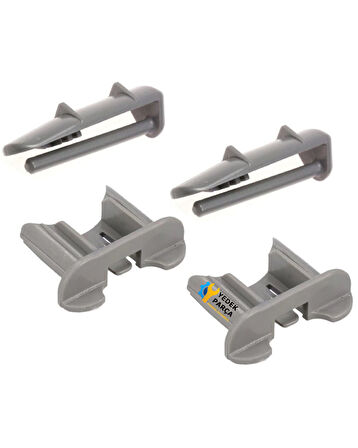 Arçelik Uyumlu 6230H Bulaşık Makinesi 2 Ön 2 Arka Sepet Ray Kapağı Tutucu Stoper 4 lü Takım