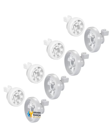 Bosch Uyumlu SMI5011JK Bulaşık Makinesi Sepet Tekerleği 4 ALT 4 ÜST Teker Takımı