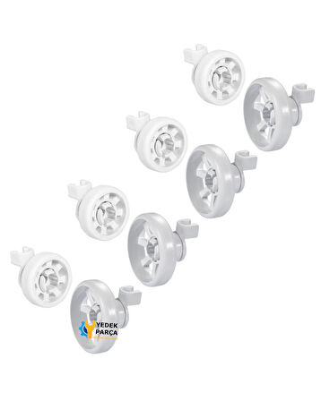 Siemens Uyumlu SN26305RK Bulaşık Makinesi Sepet Tekerleği 4 ALT 4 ÜST Teker Takımı
