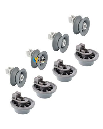 Bosch Uyumlu SMU40D48EU Bulaşık Makinesi Sepet Tekerleği 4 ALT 4 ÜST Teker Takımı