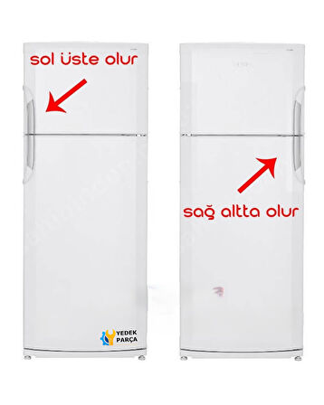 Beko Uyumlu D8450SM Buzdolabı Kapı Kolu Sapı (Buzdolabı Karşında SOL ÜSTE veya SAĞ ALTTA uyar)