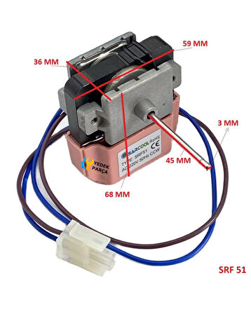 Beko Uyumlu BK9192NFY NoFrost Buzdolabı İnce Milli İç Fan Motoru SRF 51