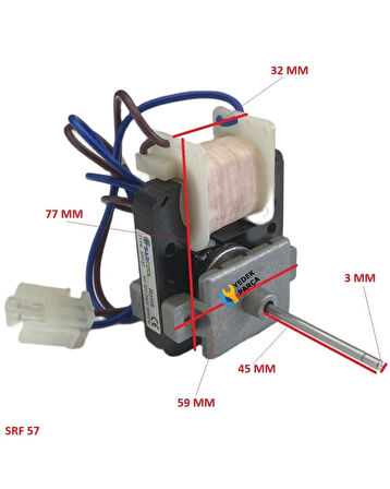 Beko Uyumlu B705 NoFrost Buzdolabı İnce Milli İç Fan Motoru SRF 57