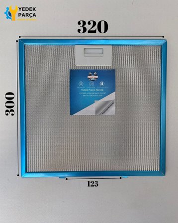 En 320mm Boy 305mm Arka Tırnak Arası 125mm Aspratör Filtresi