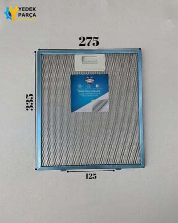 Bosch Uyumlu Davlumbaz 27,5X33,5 CM Arka Ara 12,5 CM Aspiratör Filtresi