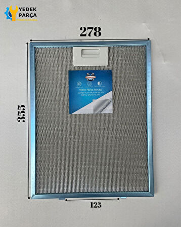 En 278mm Boy 355mm Arka Tırnak Arası 125mm Aspratör Filtresi