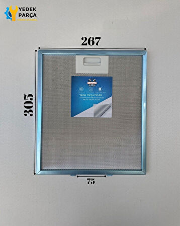 Universal Davlumbaz 26,5X30,5 CM Arka Ara 7,5CM Aspiratör Filtre