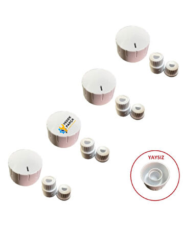 Sunny Uyumlu Düğme 4 lü Takımı Ankastre Set Üstü Ocak Düğmesi - Tip 3 Beyaz (YAYSIZ) Görselle Eşleştiriniz