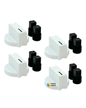 Arçelik Uyumlu OCD T 752-1 DWKB Gazlı Ocak Düğmesi Takımı – 4’lü Beyaz