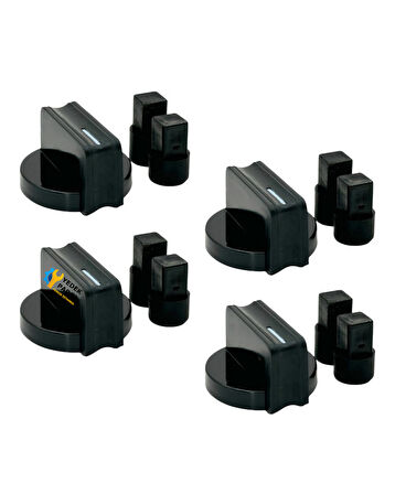 Beko Uyumlu BOMD D 7520 DWI Gazlı Ocak Düğmesi Takımı – 4’lü Siyah