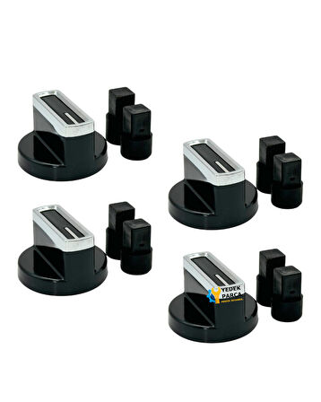 Beko Uyumlu BOCD D 6512 EKS Gazlı Ocak Düğmesi Takımı – 4’lü Siyah Çizgili