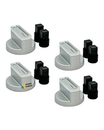 Arçelik Uyumlu OMD D 611 DWI Gazlı Ocak Düğmesi Takımı – 4’lü İnox Çizgili