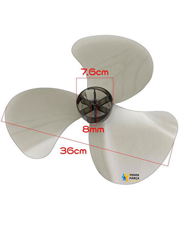 Alf Uyumlu DSIV-102 Vantilatör Pervanesi / Sert Plastik - Kristal - Şeffaf