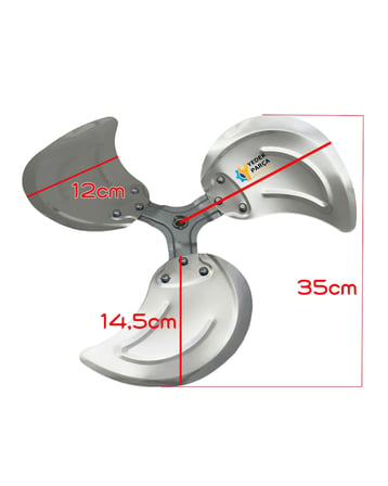 Bir Çok Marka İle Uyumlu Mil Çapı 10mm Metal Vantilatör Pervanesi