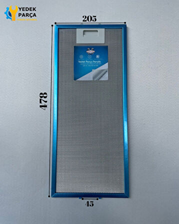 Beko: P39S | 205x478 mm | Aspiratör & Davlumbaz Tel Yağ Filtresi | Model: 9197060805 - 8802511600 | 20,5x47,8 cm