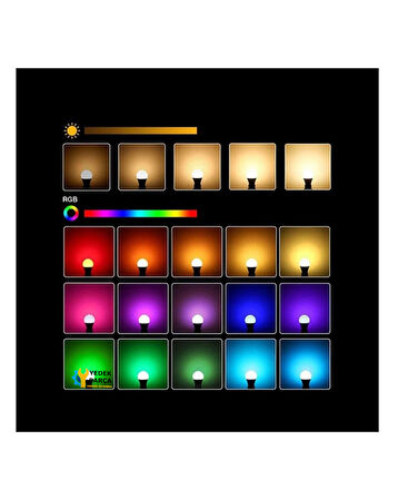 Winnboss Uzaktan Kumandalı 6500K 9W RGB Led Ampul Beyaz Işık