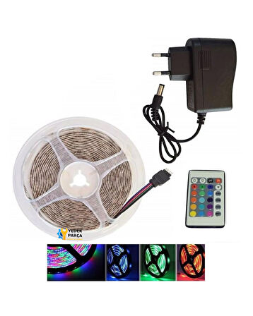 ATC Şerit Led Rgb 16 Renk Uzaktan Kumandalı Tak Çalıştır 5 M 12 Volt